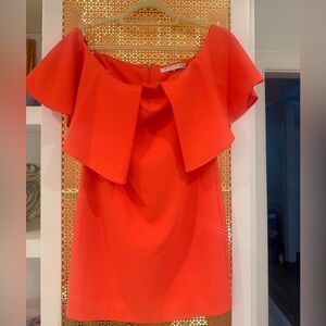 Trina Turk Vibrant sherbets orange Dress! Size 2! EUC! Off the shoulder